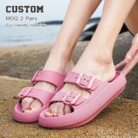 Sandali Rosa con Doppio Cinturino Regolabile, Punta Aperta, Plateau Texturizzato, Impermeabili, Antiscivolo, Leggeri, per Uso Quotidiano Femminile