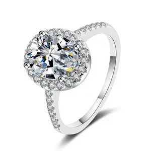 Custom 4 3 2 carati laboratorio cresciuto anello di diamanti 18K 14K oro IGI per matrimonio proporre matrimonio