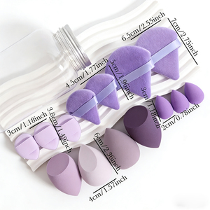 <span class=keywords><strong>Set</strong></span> di 14 Spugne per Trucco Viola e Rosa, Senza Lattice, Morbide e Confortevoli, <span class=keywords><strong>Set</strong></span> di Spugne per Cosmetici e Miscelazione - Product Image 5