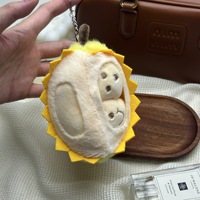14cm Fruit Durian Pluche Speelgoed Sleutelhanger Stressverlichtende Pluche Pop Scatter Pop Pluche Hangertje Mascot voor Klauwautomaat Kussen Speelgoed