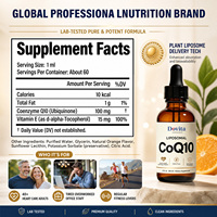Gouttes liquides de CoQ10 OEM 200 mg, haute absorption, antioxydant pour la santé cardiaque, stimulation de l'énergie cellulaire, soutien immunitaire, végétalien, sans gluten