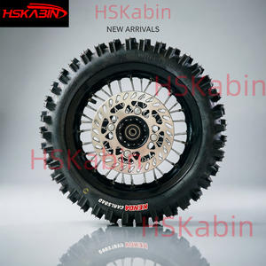 HSKabin Kenda <b>12</b> Inch 14 Inch Off-Road Wheel Set Dirt Bike Front 80/100-<b>12</b> Rear 60/100-14 Black with Rotor Sprocket - Product Image 2