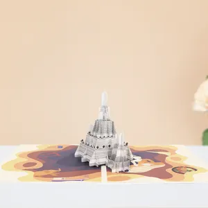 بناء Winpsheng OEM تايلاند وات آرون معبد 3D منبثق بطاقات معايدة