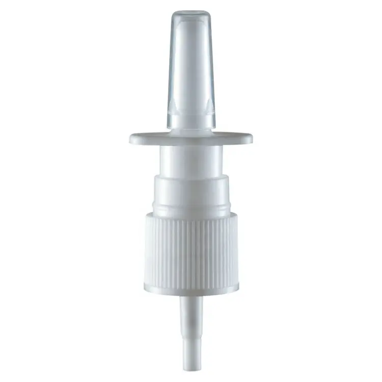 Pulverizador nasal médico con Clip de tapa Boquilla larga Pulverizador de nariz Bomba de pulverización de plástico Atomizador para uso farmacéutico Botella de HDPE