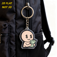 Porte-clés en acrylique transparent double face Dollar Eyes Money Hands, motif dessin animé pour les amateurs de monnaie, pour clés, sacs, sacs à dos