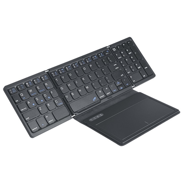 Three Folding Wireless Keyboard with Touchpad Tablet Computer Three System External Portable Universal Keyboard for Tablet
