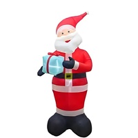 Décoration de Noël gonflable géante avec Père Noël et bonhomme de neige, éclairage LED, pour extérieur, jardin, fête