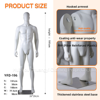 Mannequin homme grande taille en fibre de verre blanc pour présentation de vêtements formels