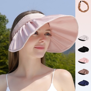 Sombreros de Sol de alta calidad al por mayor deporte al aire libre viaje protección solar Color sólido verano forma de concha sombrero de visera plegable - Product Image 1
