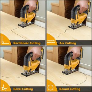 Seghetto Jig Saw senza fili Premium per batteria DW 20v Max Brushless orbitale puzzle 0-45 3 impostazioni orbitali legno sega - Product Image 4