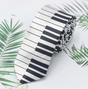 Corbata de guitarra de piano para hombres, mujeres y niños, corbata de poliéster con estampado a rayas, accesorios de regalo para fiesta de Cosplay - Product Image 5