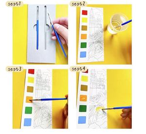 Çocuk boyama Waterbook Doodle boyama bulmaca sevimli suluboya boyama kitabı anaokulu oyuncak hediye öğrenciler için - Product Image 4