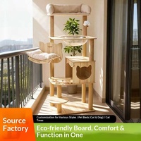 Arbre à chat et griffoir en bois écologique, best-seller, accessoires pour chat, lit pour chat et hamac pour chat, idéal pour une utilisation à la maison