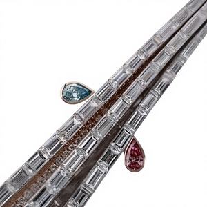 Collar con colgante de inicial Z de lujo con incrustaciones de moissanita micro pavé tipo baguette, de plata 925 chapada en oro, joyería llamativa estilo Hip Hop para fiesta - Product Image 1