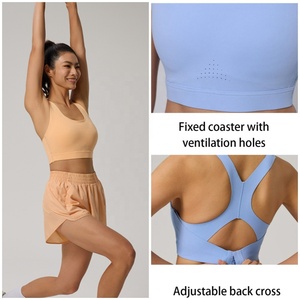Soutien-gorge de sport haute résistance pour femmes avec beau réglage du dos coupe fixe soutien-gorge de Fitness absorbant les chocs course <span class=keywords><strong>Yoga</strong></span> gilet de gymnastique - Product Image 4