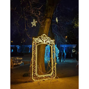 LED con motivo motivo lanterna 3D in stile arabico in PVC decorazione di nozze IP65 per matrimoni natalizi Eid Mubarak Ramadan - Product Image 4