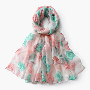 Écharpe en soie longue de <span class=keywords><strong>Bali</strong></span>, foulard pour femmes, châle, imprimé floral, protection solaire, serviette de plage, été - Product Image 2