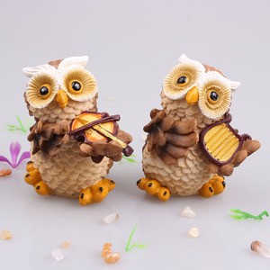 Tùy Chỉnh Nhựa Thủ Công Trang Chủ Bảng Trang Trí Cú Trang Trí Vẽ Tay <span class=keywords><strong>3D</strong></span> Owl Ban Nhạc Điêu Khắc - Product Image 3