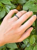 Bague de louange gravée en émail marine en acier inoxydable de mode personnalisée