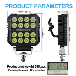 Lampe de travail LED 4 pouces, projecteur carré 4x4, DRL, étanche IP67, phare à 16 LED, feux de route pour camion, tout-terrain, voiture - Product Image 6