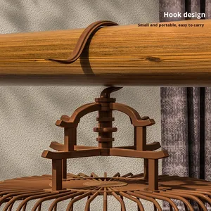 Kuş Kafesi Ev Tipi Büyük Boy Lüks Villa <span class=keywords><strong>Retro</strong></span> Plastik Taşınabilir Kolay Temizlenen Açık Hava Kafesi Şakayık Tomurcuğu Papağan İnci - Product Image 4