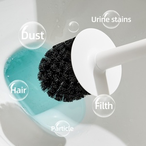 Ensemble brosse et support de toilette en plastique personnalisable (logo/couleur) avec poils, emballage en boîte, brosse de nettoyage en profondeur écologique et portable - Product Image 6