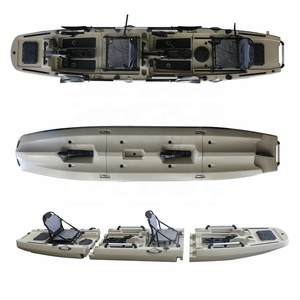 Kayak de pêche modulaire à pédales détachable avec moteur électrique, <span class=keywords><strong>canoë</strong></span> sportif en 3 sections, facile à installer, 4,36 m, 3 ans, 2 pièces - Product Image 6