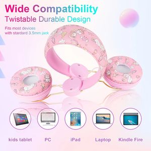 Audífonos Unicornio con Cable y Micrófono para Niñas, Audífonos Estéreo para Música, para PC, Teléfono, Cascos, Regalos para Niños y Niñas - Product Image 3