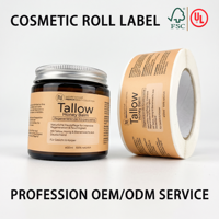 Étiquettes en rouleau pour emballages cosmétiques, autocollants en vinyle imperméables et résistants à l'huile pour pots de crème pour le visage, lotion, beurre corporel