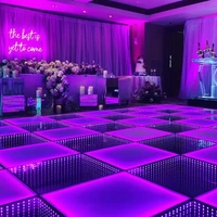 Pista de baile Led magnética boda portátil 3D interactiva Piste De Danse Lumineuse Led Infinity Mirror pista de baile inalámbrica