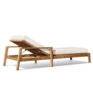 Resort Hotel piscina sedia a <span class=keywords><strong>sdraio</strong></span> impermeabile in legno di Teak Rattan <span class=keywords><strong>sdraio</strong></span> spiaggia Chaise <span class=keywords><strong>sdraio</strong></span> all'aperto lettino - Product Image 3