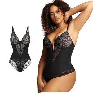 Body corset pour femme, tailles S-3XL, en perles, gainant, respirant, crocheté, sans couture, contrôle moyen, haut de corset, contrôle abdominal, vert - Product Image 3