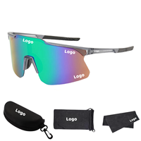 Lunettes de Soleil de Sport Cyclisme Coupe-Vent Monobloc en Gros Unisexe avec Logo Personnalisé Monture PC Verres Miroir Protection UV