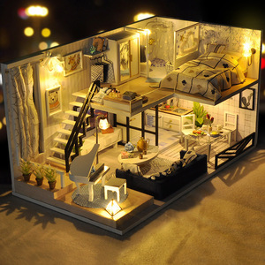 ชุดของขวัญบ้านจำลองไม้ DIY สำหรับเด็กอายุ 14 ปีขึ้นไป ประกอบเองได้ ไอเดียของขวัญวันวาเลนไทน์ - Product Image 1