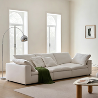 Ensemble de canapés modulaires sectionnels - Revêtement en chenille inclinable - Rembourrage en éponge - Design minimaliste - Cadre en bois massif pour salon