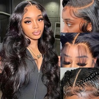 Perruque Lace Frontale Femme, Raie au Milieu, Grandes Ondulations, Cheveux Longs Bouclés, Volumineuse, Teinte Naturelle Brun/Blond, Superbe, Tendance et Pleine de Caractère