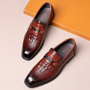New Style Men's Casual <b>Dress</b> Shoes Top Layer Cowhide Oxfords Genuine Leather Business Breathable Single-Layer Slip-On Autumn - Product Image 1