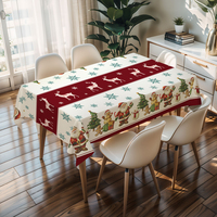 Nappe rectangulaire tissée rouge RNPT à motif floral, imperméable, anti-taches, design moderne, inodore, pour dîner en famille, Noël
