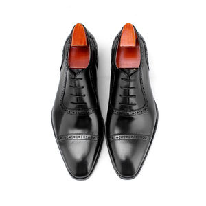 ALF8-NS58 scarpe da sera in vera pelle Oxford fatte a mano da uomo - Product Image 1