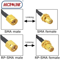 Câble coaxial RF 50 ohms de type N vers RP-SMA RG402, pigtail, corps en laiton, isolation PTFE, cordon de raccordement pour antenne WiFi
