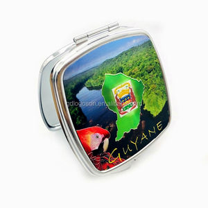 Guyane Souvenir Toucan Perroquet Miroirs De Poche Lumineux Voyage Maquillage Compacts Rond/Carré/Coeur Miroir Fille Voyage Plié Miroirs - Product Image 2