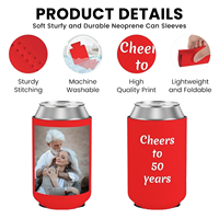 Refroidisseur de canettes en néoprène avec logo personnalisé par sublimation, Koozi isotherme pour bouteille de 12 oz, Cadeaux promotionnels et branding