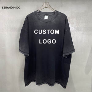 Camisetas de gran tamaño Vintage con lavado ácido para hombre, ropa de calle personalizada de 100% algodón, camisetas gráficas de talla grande, camiseta en blanco Vintage personalizada - Product Image 2