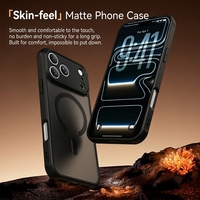 Coque de téléphone magnétique mate effet peau antichoc pour iPhone 17, compatible iPhone 15, 16, 17 Pro Max Plus, 17 Air