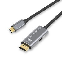 Convertisseur vidéo USB-C DP VCOM 8K 60Hz 4K 120Hz USB vers DisplayPort 1.4V Câble vidéo HD avec entrée PD 100W 1.8M 3M