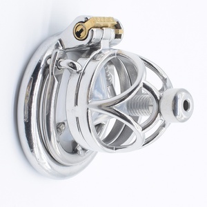Stainless Steel Male <b>Mini</b> Chastity Dildo Cock Cage Diamond Head Tiny Dildo Cage 1.3 Inch Small Male Chastity Cock Cage for Men - Product Image 3