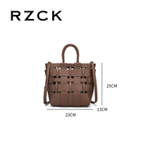 Tas Tangan Wanita RZCK 2025 Mewah Kapasitas Besar, Tas Belanja Portabel Modis Bahan PU dengan Desain Berlubang