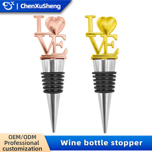 Fcm Cross Border Gold Rose Gold Love Letter Wine Stopper Alloy Silicone Vacuum Champagne Bottle Stopper For Wine - Product Image 4