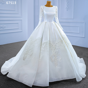 Vestido de novia elegante bordado de Organza, manga larga, Blanco musulmán, Rsm67551, <span class=keywords><strong>2022</strong></span> - Product Image 3