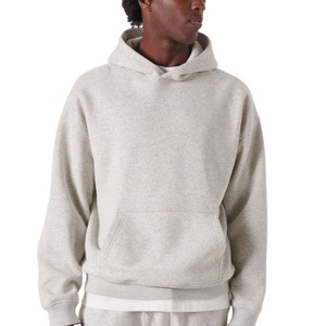Supplier Custom Logo Plain Hoodies Oversized <b>Thick</b> Unisex Soft Cotton High Quality 400 GSM French Terry Cotton Hoodies - Product Image 4
